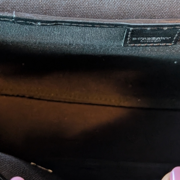 Burberry Prince of Gale Checkered Bag Canvas & Black Leather Trim Excellent! - Picture 12 of 17